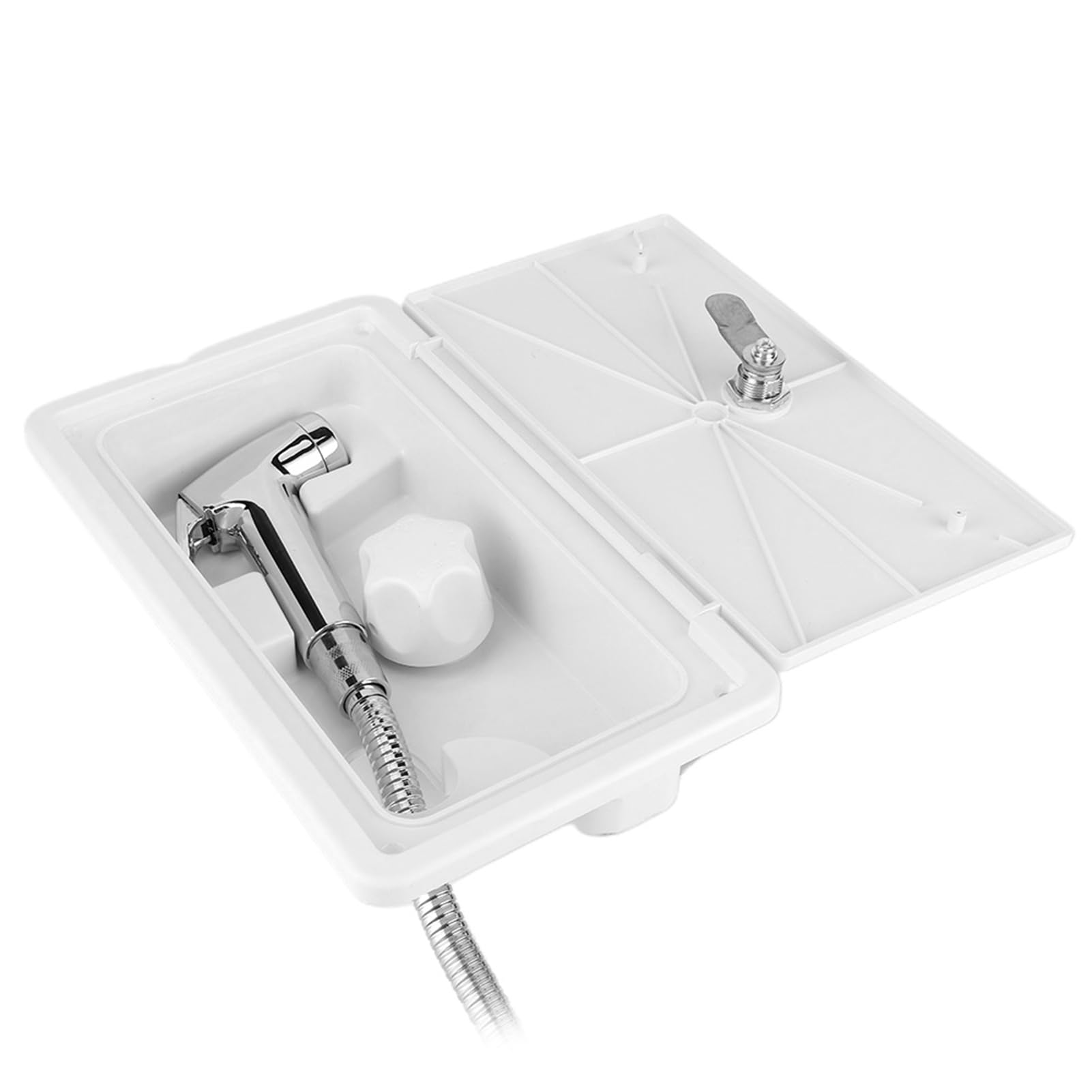 Ducha Exterior para RV, Caja De Ducha Exterior para RV, Interruptor De Frío Y Caliente con Kit De 2 Llaves, para Caravana, Autocaravana, Barco Marino