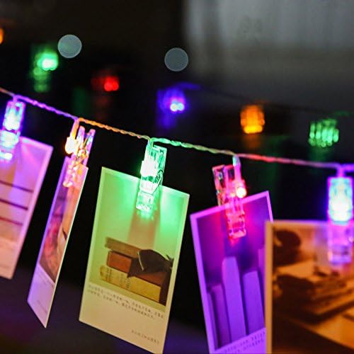 Photo Clips String Lights,Reabeam,Twinkle Light,40Clip,Wedding Anniversary Party,Home,Bar, Coffee Shop,Christmas Halloween Colorful Decor Lights,Battery Powered for Hanging Pictures,Notes,Memos