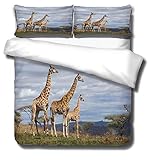 ZSDFPW Funda nórdica Impresa en 3D Jirafa Animal Jungla Ver