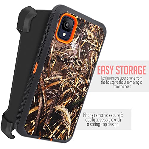 Jackpot Wireless Shockproof Case for Cricket ION Z, Cricket TCL ION Z with Belt Clip Holster and Built in Screen, Heavy Duty Military Grade Drop Protective, with Rotating Kickstand (Camo)