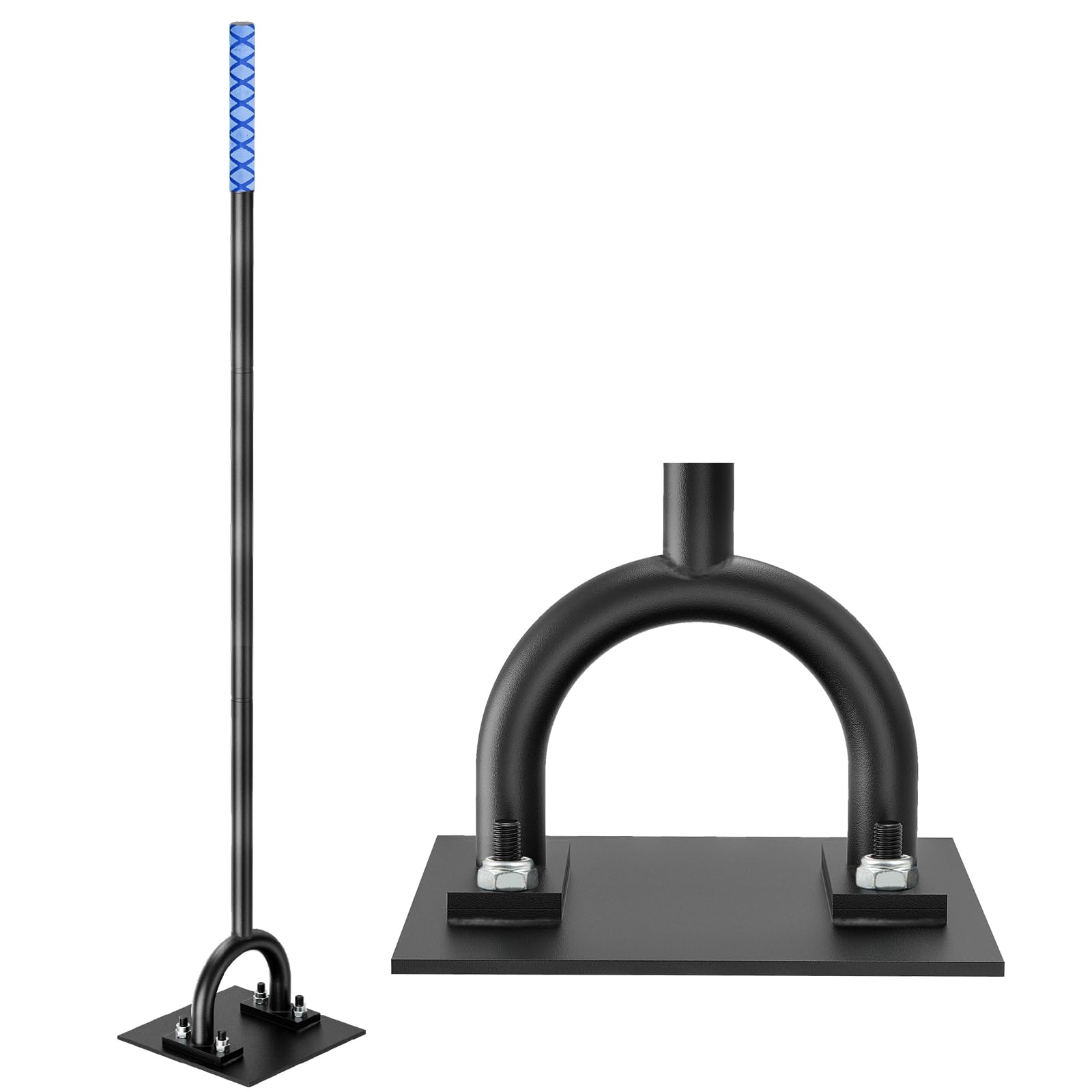 Garden Steel Tamper Tool, 8" X 8" Tamper with Long Handle, Heavy Duty Ground Tamper Tool, for Leveling Ground, Soil, Lawn, Asphalt Gravel, Repairing Blacktop