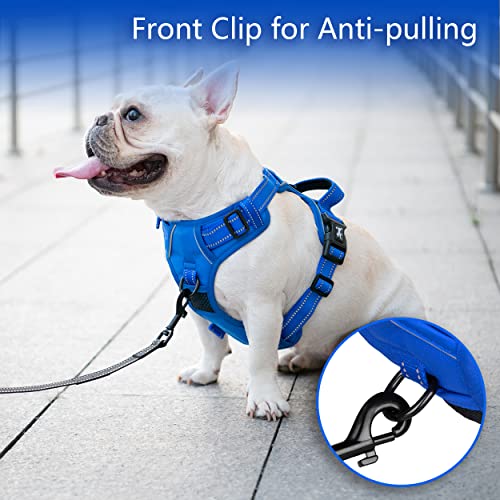 Image of PoyPet No Pull Dog Harness, No Choke Reflective Dog Vest, Adjustable Pet Harnesses with Easy Control Padded Handle for Small Medium Large Dogs(Royal Blue,XL)