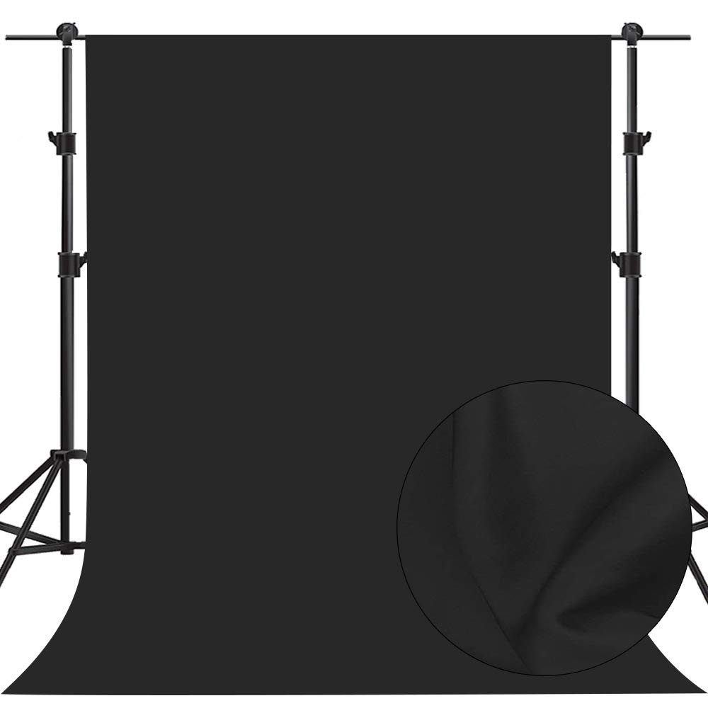 6x9ft Black Screen Background Party Backdrop Screen for Video Photography Television Background Only Back Drops High Density Polyester Fabric Cloth