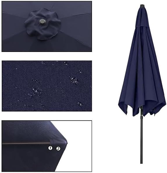 Umbrella Replacement Canopy, Outdoor Table Market Yard Umbrella Replacement Top Cover with 6/8 Ribs, Waterproof Durable Table Parasol Top Cover, for Backyard Garden Patio (Canopy Only)(Off-white,3m/8