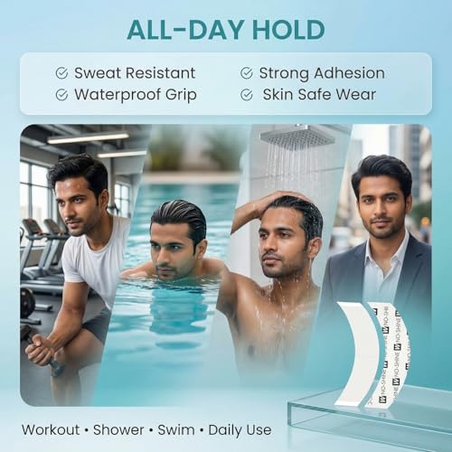 Image of Ultra Hold Waterproof Double-Sided Tape for Hair Patch & Wig (36 Pieces) Strong Grip & Invisible Hair System Adhesive, Hair Patch Tape for Men & Women | Long Lasting & All Weather Resistant