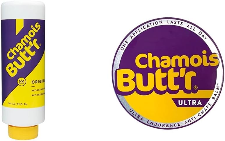 Chamois Butt'r Original Anti-Chafe Cream, 32 ounce tube & Ultra Anti-Chafe Balm, 5 oz Jar