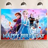 Wall Decor Backdrop for Frozen Birthday Decorations, Frozen Birthday Banner for Kids Party Supplies (5x3ft)