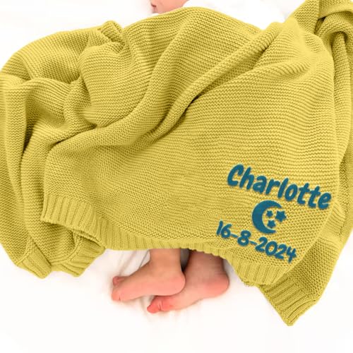 ORYG Custom Baby Blanket with Embroidery - Personalized Baby Blanket with Icon and Name, Cozy Gift for Babies, Infants, and Toddlers