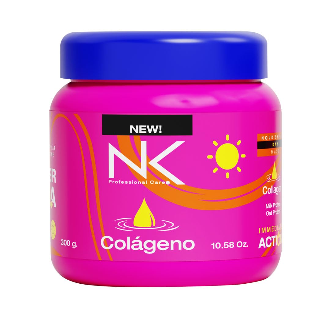 NK Professional Care Nourishing Hair Mask – Moisturizing Hair Mask with Collagen, Milk Protein & Oat – Mask for Dry and Damaged Hair – Thermal Protection & Shine 300g jar.