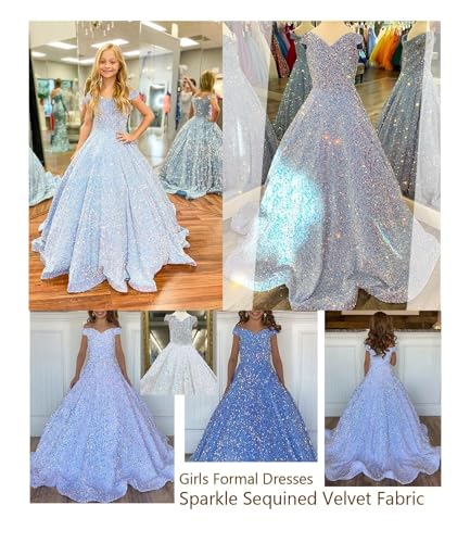 Girls Princess Dresses Pageant Gown Sparkly Masquerade Costumes Formal Ball3