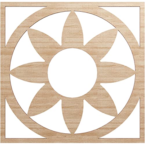 Ekena Millwork 18" OD x 6 1/4" ID x 1/4" T Blume Wood Fretwork Pierced Ceiling Medallion, Alder