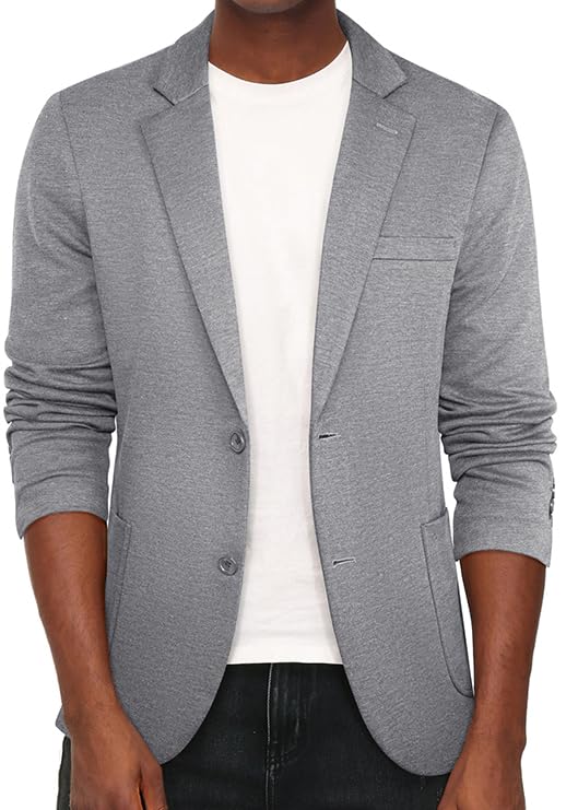 Image of PJ PAUL JONES Men's Casual Knit Blazer Suit Jackets Two Button Lightweight Unlined Sport Coat