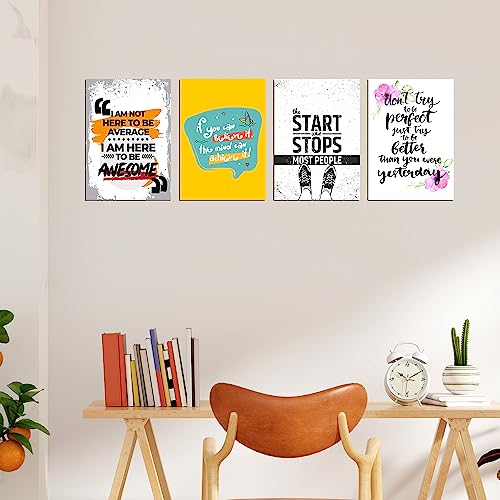 Image of PAPER PLANE DESIGN Poster Frames Quotes Size- 8.25 x 11.75 inch, Set of 4, Motivational (G)