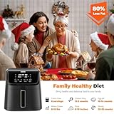 DEIME Air Fryer 7.2 QT 1700W Oilless Oven Healthy Cooker Air Fryers Large Capacity with 8 Presets, Visible Cooking Window, LCD Touch Screen, Customerizable Cooking, Non-Stick Basket (Black)
