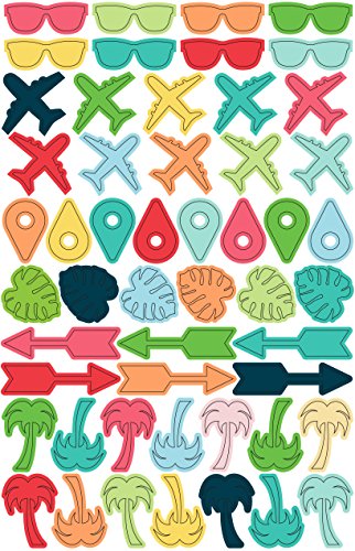 Toga Tropical Paradise AF81, Set of 52 Mini Stickers, Plastic, Multi-Colour, 7 x 11 x 0.3 cm, Multicolored, 7 x 11 x 0,3 cm