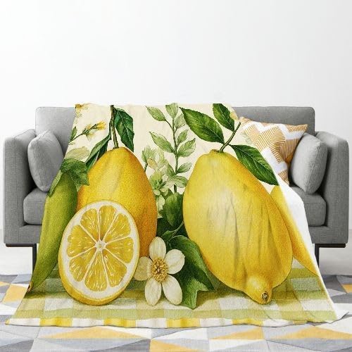 Coperta Pile Matrimoniale 240x260 cm Limone Giallo, Coperta XXL Super Morbida Multiuso Come Copriletto o Plaid da Salotto, Calda e Leggera, Protezione dal Freddo, AQ8724