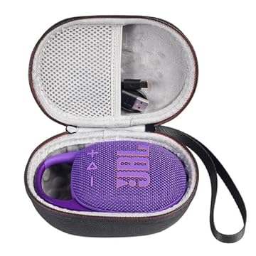 Bolsa capa estojo case protetora rígida compatível com JBL Clip 5 com compartimento Interno para carregador e cabo