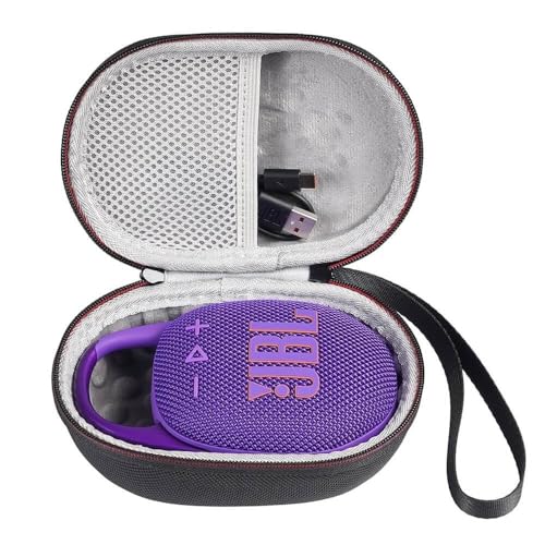 Bolsa capa estojo case protetora rígida compatível com JBL Clip 5 com compartimento Interno para carregador e cabo