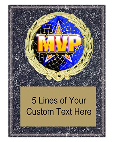 Express Medals 5x7 Black Marble Color MVP Most Valuable Player Plaque with Engraved Plate