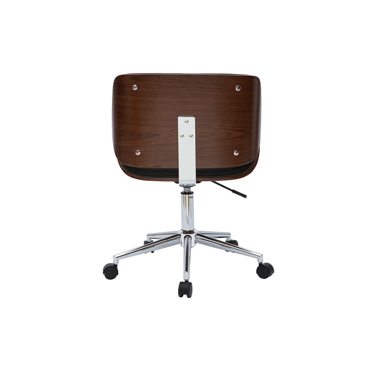 Miliboo Bürostuhl schwarz mit dunklem Holz RUBBENS