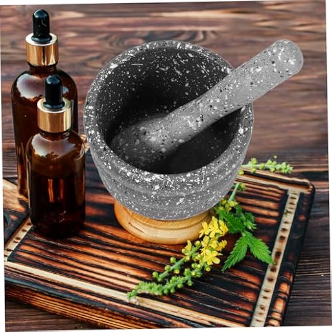 PRETYZOOM Manual Garlic Crusher Pestle Set Convenient Kitchen Tool for Crushing Garlic Spices and Seasonings and Versatile Grinding Bowl for Home Cooking