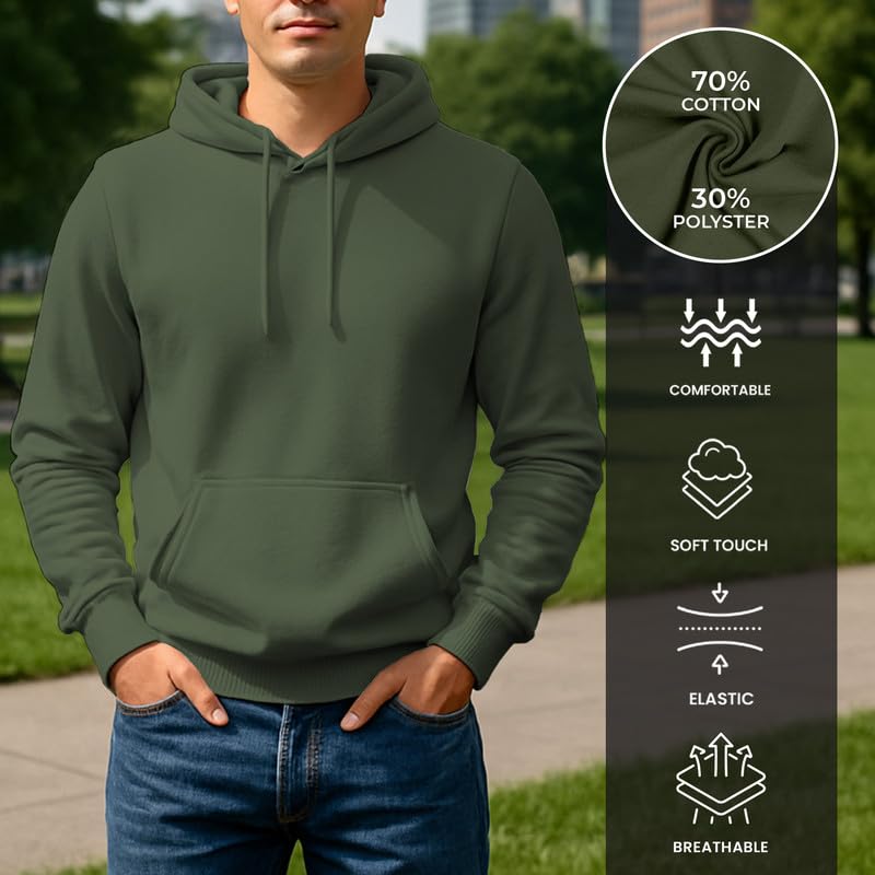 Image of Circle Clothing Men's Fleece Hoodie - Ultra Soft and Comfortable Hoodie - Heavy Weight Pullover Hoodies with Kangaroo Pocket