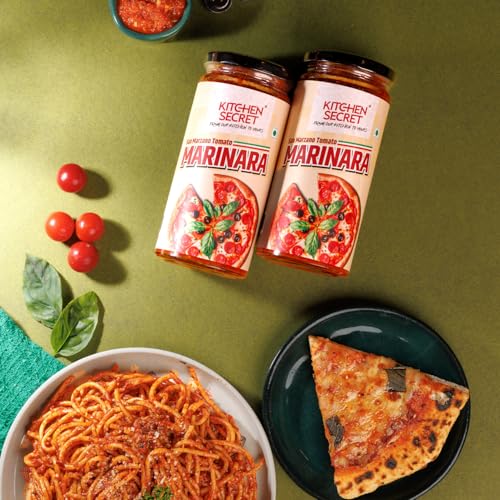 Image of Kitchen Secret San Marzano Tomato Marinara Sauce, 390g - Rich Italian Pizza & Pasta Sauce - Made with Extra Virgin Olive Oil & Fresh Basil - No Preservatives, Colors or Artificial Flavors