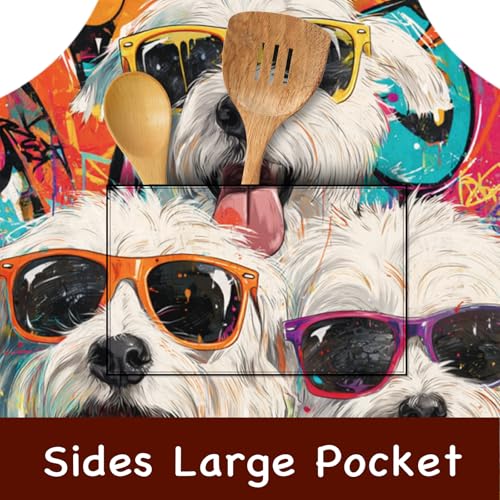 Image of Nuxovilar Cute Apron with Pockets, 26.77 * 30.7 Inches, Versatile for Meal Prep, Baking, Holiday Cooking