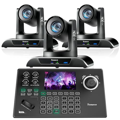【Telecamera PTZ NDI 4K Tenveo】 La Tenveo VHD20H4KN è una telecamera professionale 4K dotata di un sensore CMOS premium e zoom ottico 20x per colori vividi e precisione ottica eccezionale. Progettata per meeting remoti via Teams e Zoom, supporta l'uscita simultanea fino a 4K 30fps tramite HDMI, USB 3.0 e 1080P 60fp tramite streaming IP/NDI. (Nota: microfono integrato non incluso).