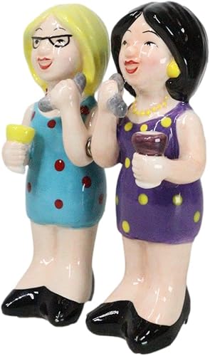 Miniatura 2 de Ebros Gift Juego de salero y pimentero de cerámica para fiestas, amigos falsos, amigos, vino y quejumbros juego de figuritas para fiesta, cocina,