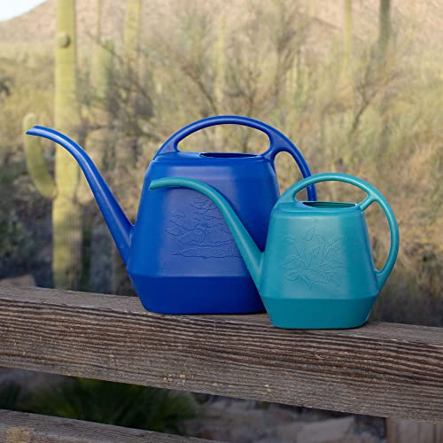 Image of Bloem Aqua Rite Watering Can: 56 Oz - Bermuda Teal - Large Capacity, Extra Long Spout, Durable Plastic, One Piece Construction, for Indoor & Outdoor Use, Gardening