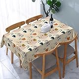 Fall Autumn Maple Leaf Rechteckige Tischdecke 54 x 72 Zoll Boho Modern Leopard Spots Leaves Waschbar Falten Tischdecke Auslaufsicheres Polyester Schmutzabweisend Tischdecke Indoor Outdoor