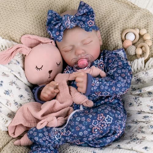 Aori 20 Inch Weighted Reborn Baby Doll - Hyper Realistic Lifelike Newborn Girl with Outfit, Collectible Soft Body Baby Doll for Girls Age 3 for Christmas/Birthday