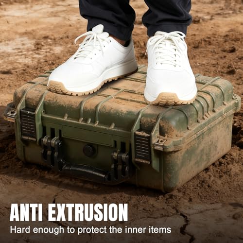 Image of Jack Boss 16x 12.8x 6.8 Inch Hard Case, Portable Weather Waterproof Protective Camera Case with Customizable Foam, Fit Use of Drones, Camera, Equipments, Green