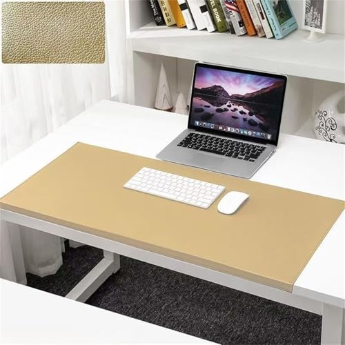 Bayosou デスクマット レザー ラップトップテーブルマット デスクプロテクター レザー製 エッジプロテクション付き 厚い 耐久性 大型 パソコンデスク ワイプクリーン オフィス 自宅 ビジネス 生徒用書き込みボード お手入れは簡単で (F,70*40