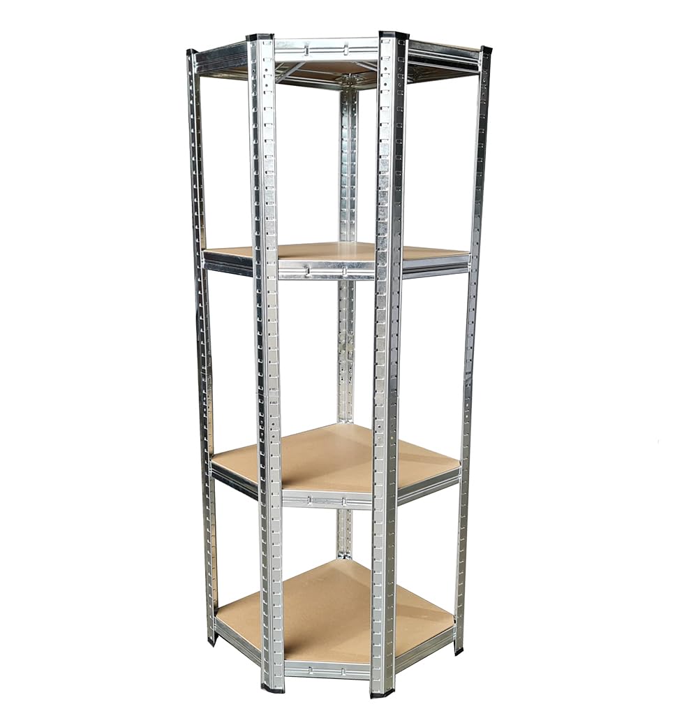 TAHA 150cm H X52cm W X 30cm D Metal Steel Kitchen Garage Shelving Racks Corner Garage Shelving Unit