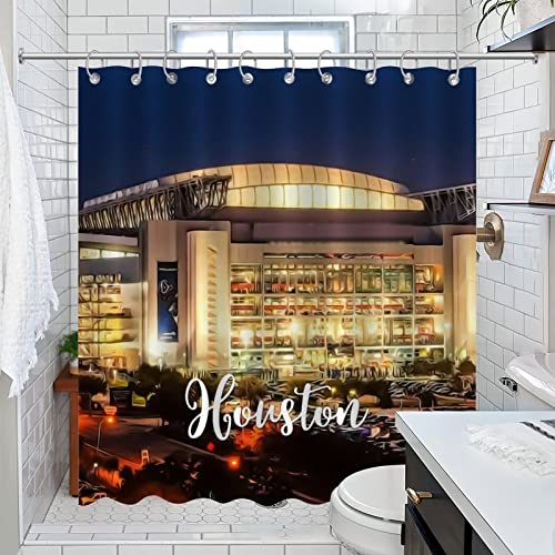 COVOME Shower Curtain Set with Hooks Skyline Houston City Landscape Shower Curtain Texas Cityscape Pictures USA Long Bathroom Curtain Home Bathroom Decorations 72x84 Inch COVOME Shower Curtain Set with Hooks Skyline Houston City Landscape Shower Curtain Texas Cityscape Pictures USA Long Bathroom Curtain Home Bathroom Decorations 72x84 Inch
