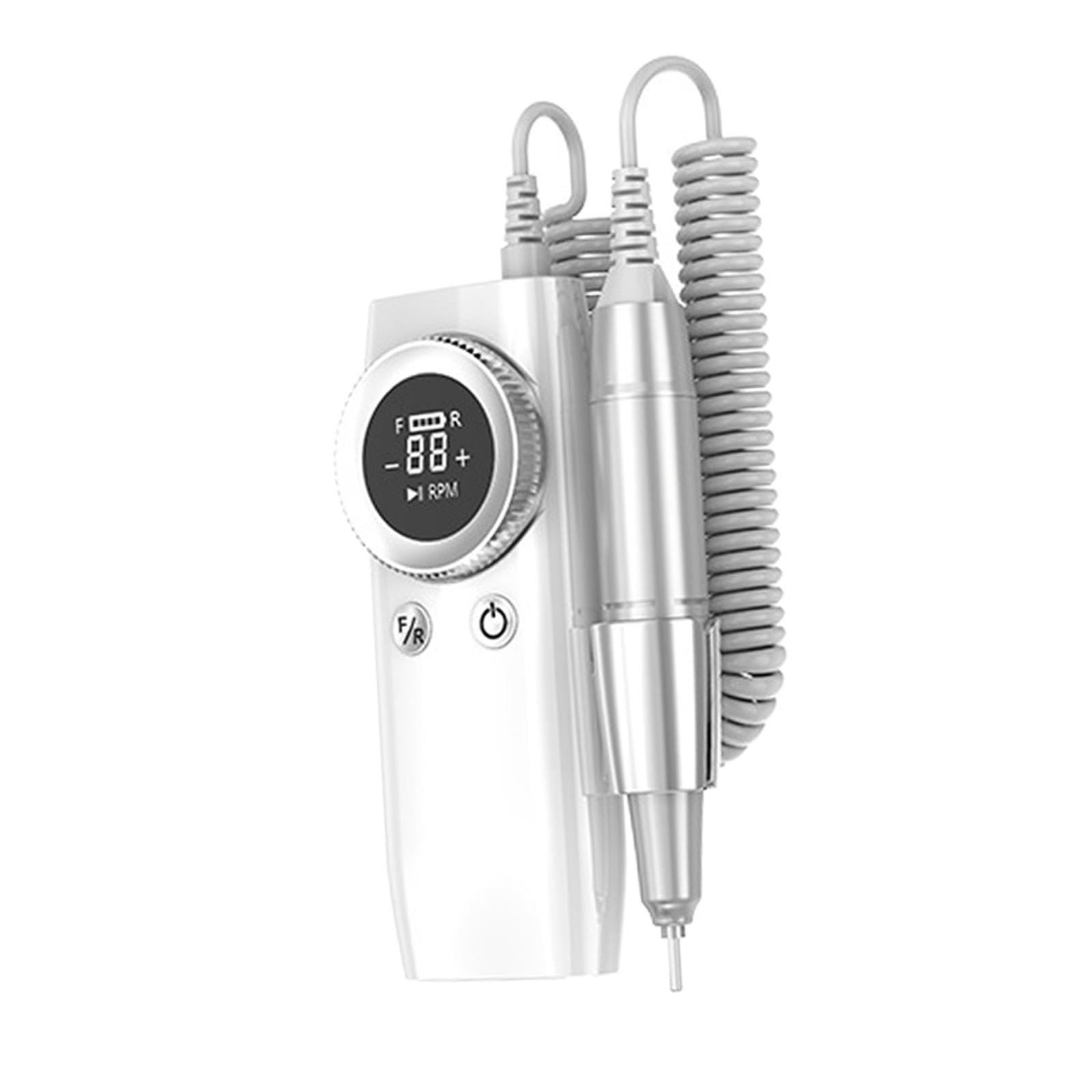 Lima de Uñas Portátil, Lima de Uñas Eléctrica, Bajo Nivel de Ruido, Ajustable para Pulir Y Quitar Uñas de Gel, Blanco