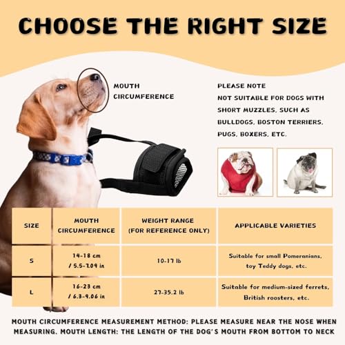 KEYRI 2 Stück Maulkorb Für Hunde Verstellbare Schlaufe Weicher Maulkorb Verhindert Das Beißen Ermöglicht HechelnTrinken Und Bellen Netzmaulkorb für Kleine Große und Hunde (Schwarz, Groß)