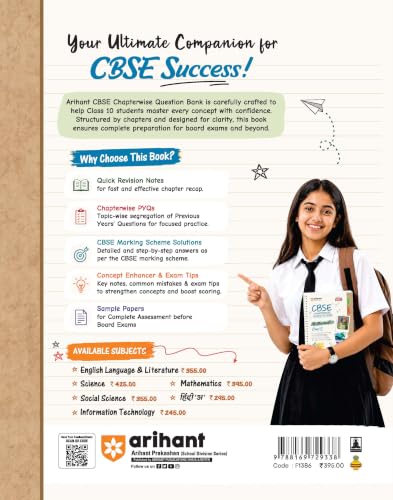 Image of Arihant CBSE Mathematics Class 10 Chapterwise Question Bank for Board Exam 2027 | 1Chapterwise PYQs with Revision Theory, Detailed Solutions, Exam ... as per CBSE Syllabus & Exam Pattern