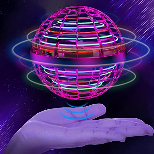 Flying Ball ,Magic Flying Orb Hover Ball,Soaring Nebula Fly Orb Toy,Flying Spinner Flying Space Orb Toy,Mini Drones Boomerang Nebula Orb Ball Nova UFO Drone Space for Gifts(Pink)