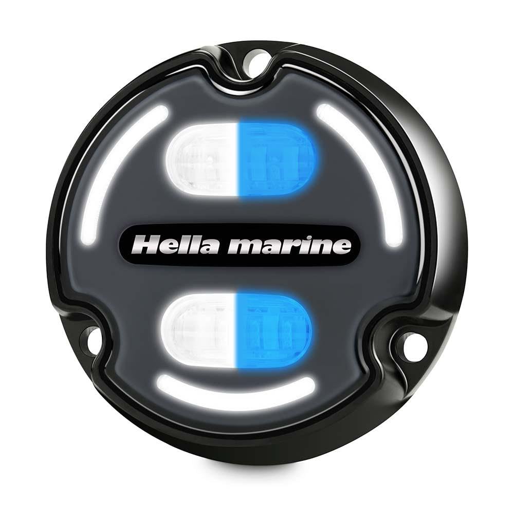HELLA Marine Unterwasserlicht Apelo A2 Gehäuse aus Bronze 3000 Lumen Blau - Weiß - Anthrazitfarbene Linse 2LT 016 147-001