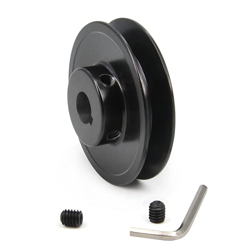 Miniatura 17 de Zeberoxyz AK28 - Poleas de banda de ranura única, 2.8 pulgadas de diámetro exterior de 5/8 pulgadas, polea de correa en V de hierro fundido