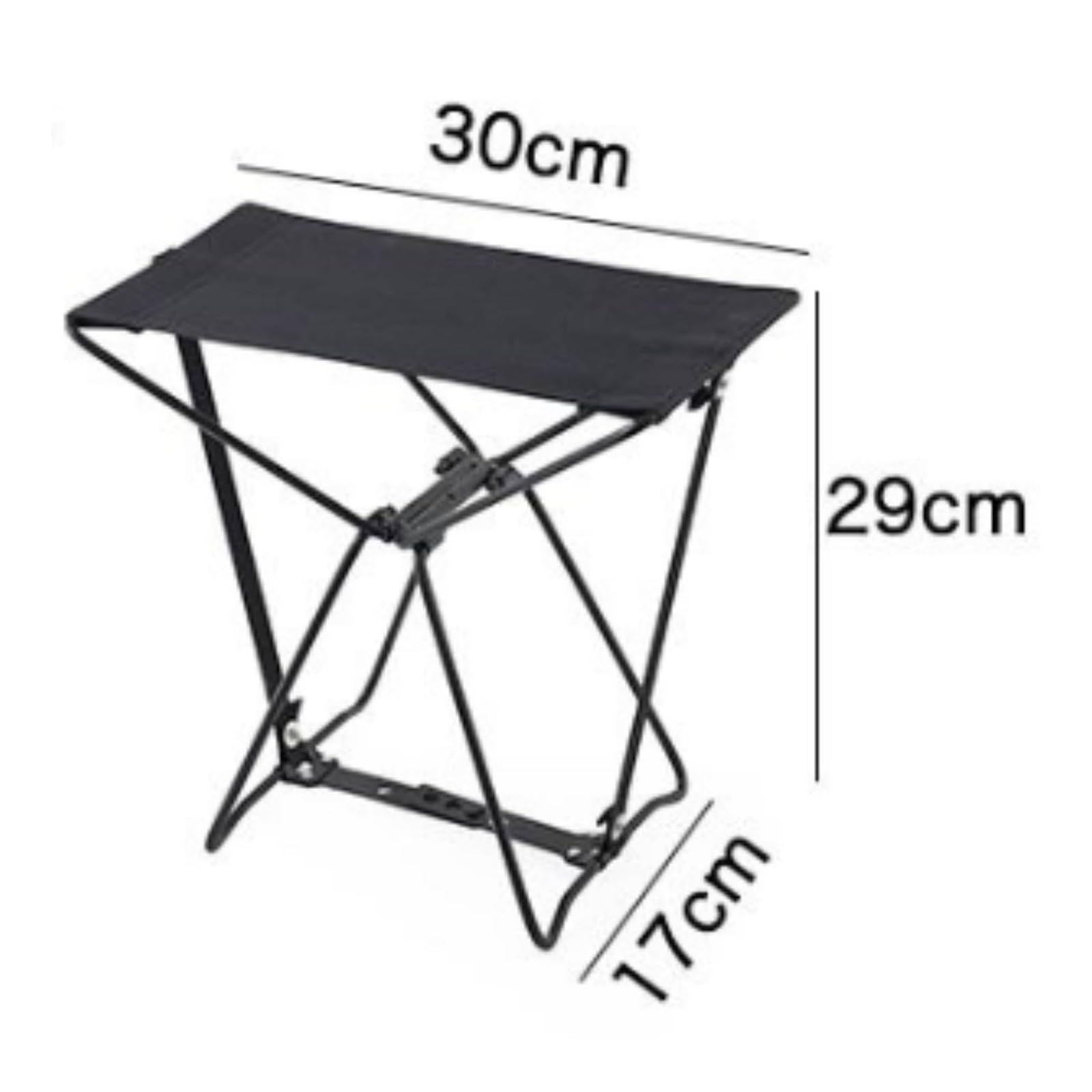 Perfeclan Taburete Plegable Negro Asiento, Color to 1, Mediano