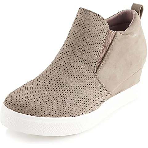 Alexis Leroy Womens Canvas High Tops Trainers Women Bootie Ladies Wedge Platform Sneakers Casual Sports Shoes Gray 7 UK Cover