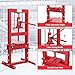 GarveeTech 6 T Hydraulic Press, Benchtop Hydraulic Shop Press, H-Frame Garage Floor Press with Press Plates, Adjustable Working Table Height, Red