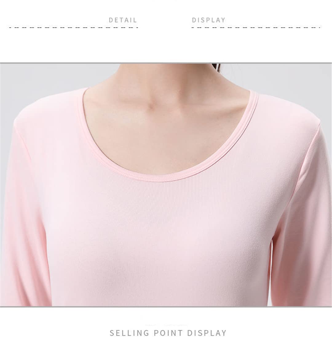 Disimlarl Conjunto de ropa interior térmica para hombre y mujer, rosa, XXL