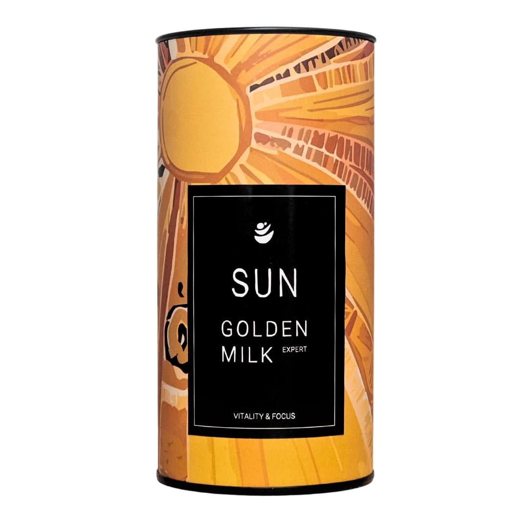 Sun Golden Milk Expert 150gr (75 porciones) - Leche dorada en polvo - Ingredientes 100% Naturales – Curcuma en polvo con Jengibre y Pimienta negra con alta concentración de curcumina