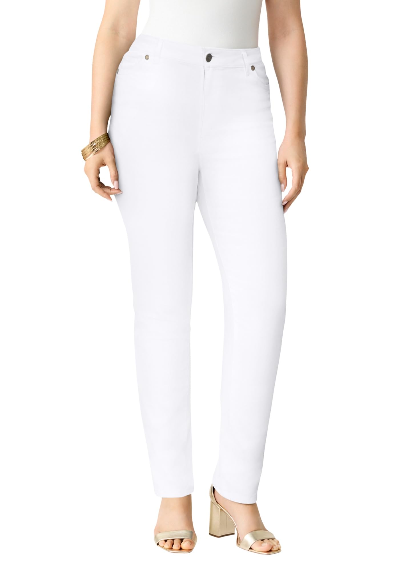 Roaman's Women's Plus Size Invisible Stretch Iconic Straight-Leg Jean