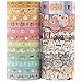 YUBX Lindo Mascotas Washi Tape Set cinta adhesiva decorativa Washi Glitter Adhesivo de Cinta Decorativa para DIY Crafts Scrapbooking 18 Rollos